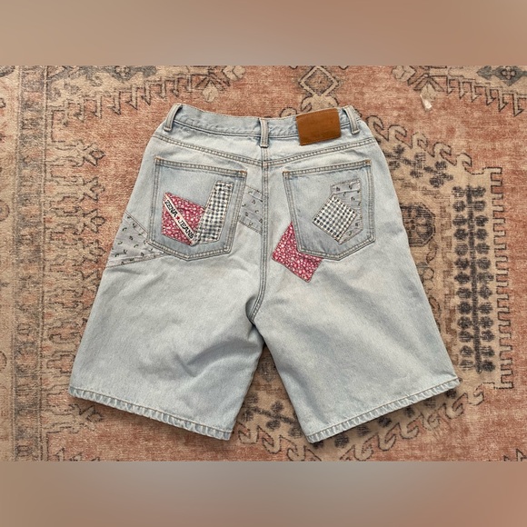 Zena Jeans Vintage Light Wash Patch Work Mom Shorts Women’s Size 12 - Picture 4 of 7